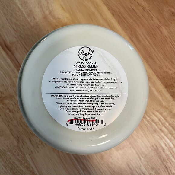 Alight Candles Stress Relief 100% Soy Candle NEW - Picture 3 of 4